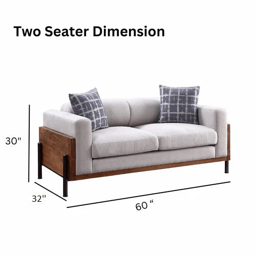 Metal Wood Fluffy Sofa with Iron Legs - Furnishiaa -  - 