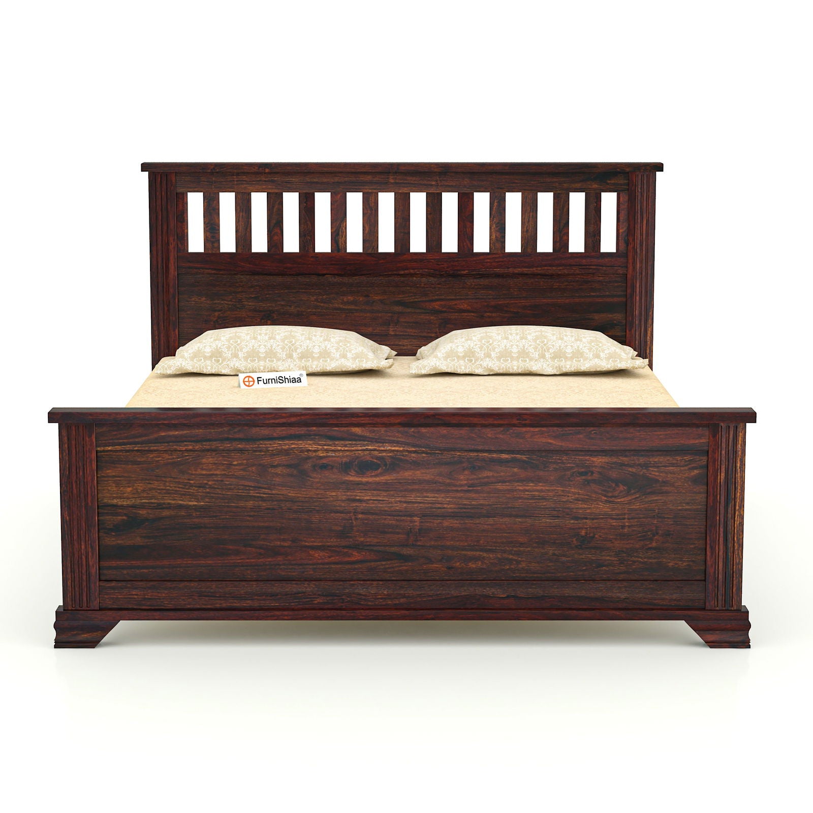 Mid Century Classical French bed in solid Sheesham Wood - Furnishiaa -  - 