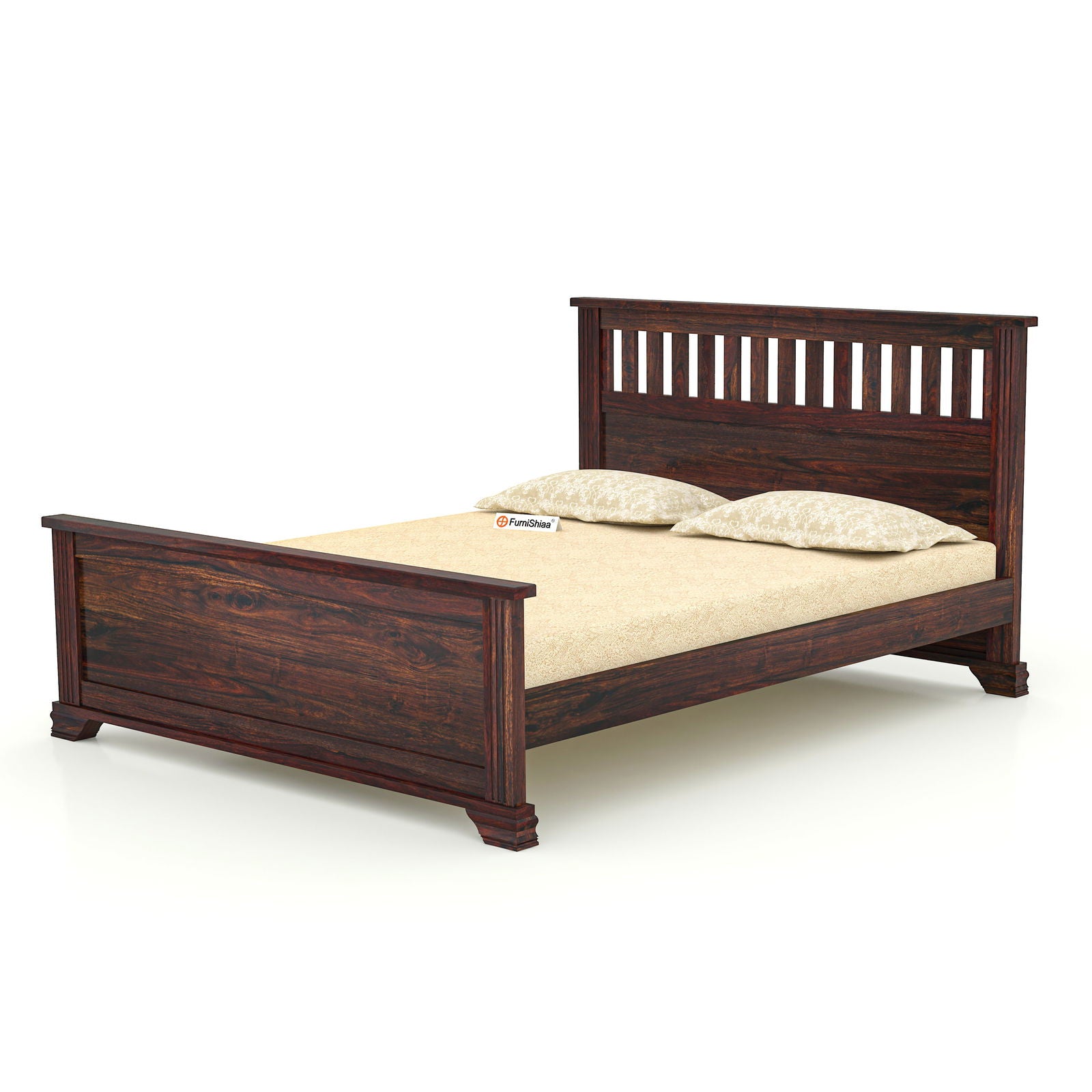 Mid Century Classical French bed in solid Sheesham Wood - Furnishiaa -  - 