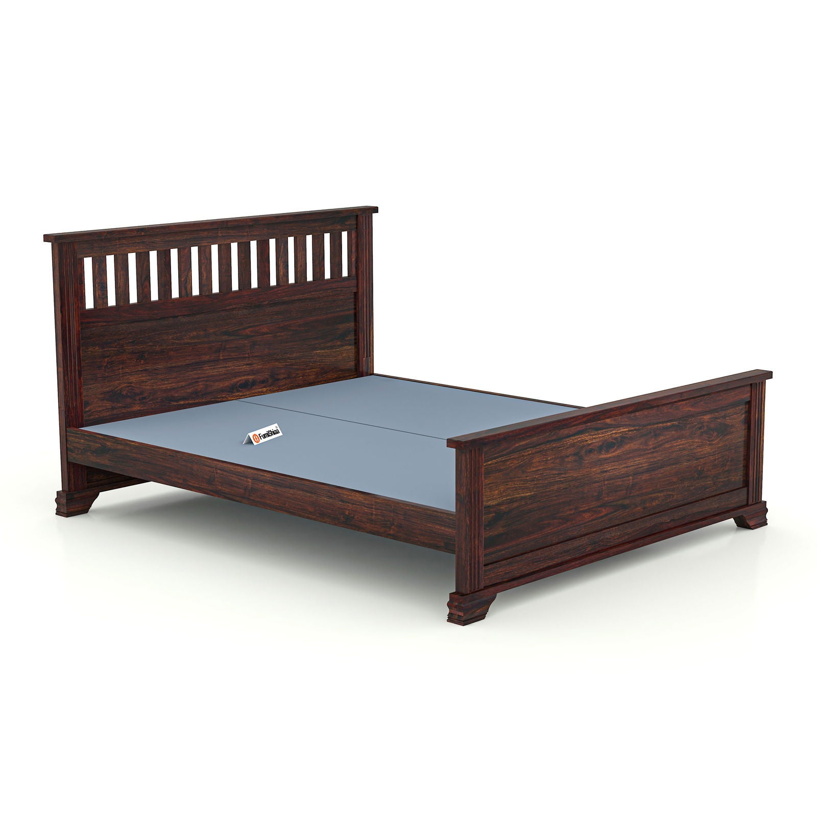 Mid Century Classical French bed in solid Sheesham Wood - Furnishiaa -  - 