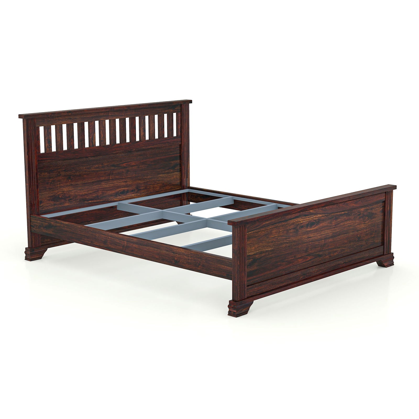 Mid Century Classical French bed in solid Sheesham Wood - Furnishiaa -  - 