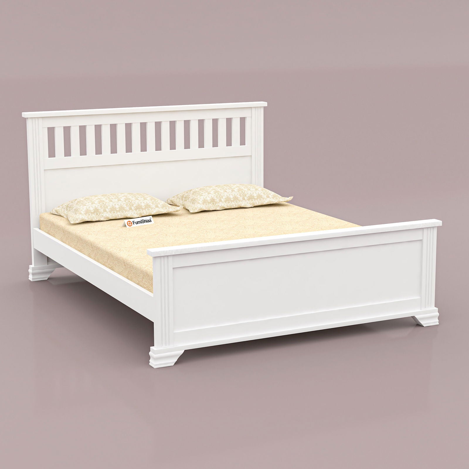 Mid Century Classical French bed in solid Sheesham Wood - Furnishiaa -  - 