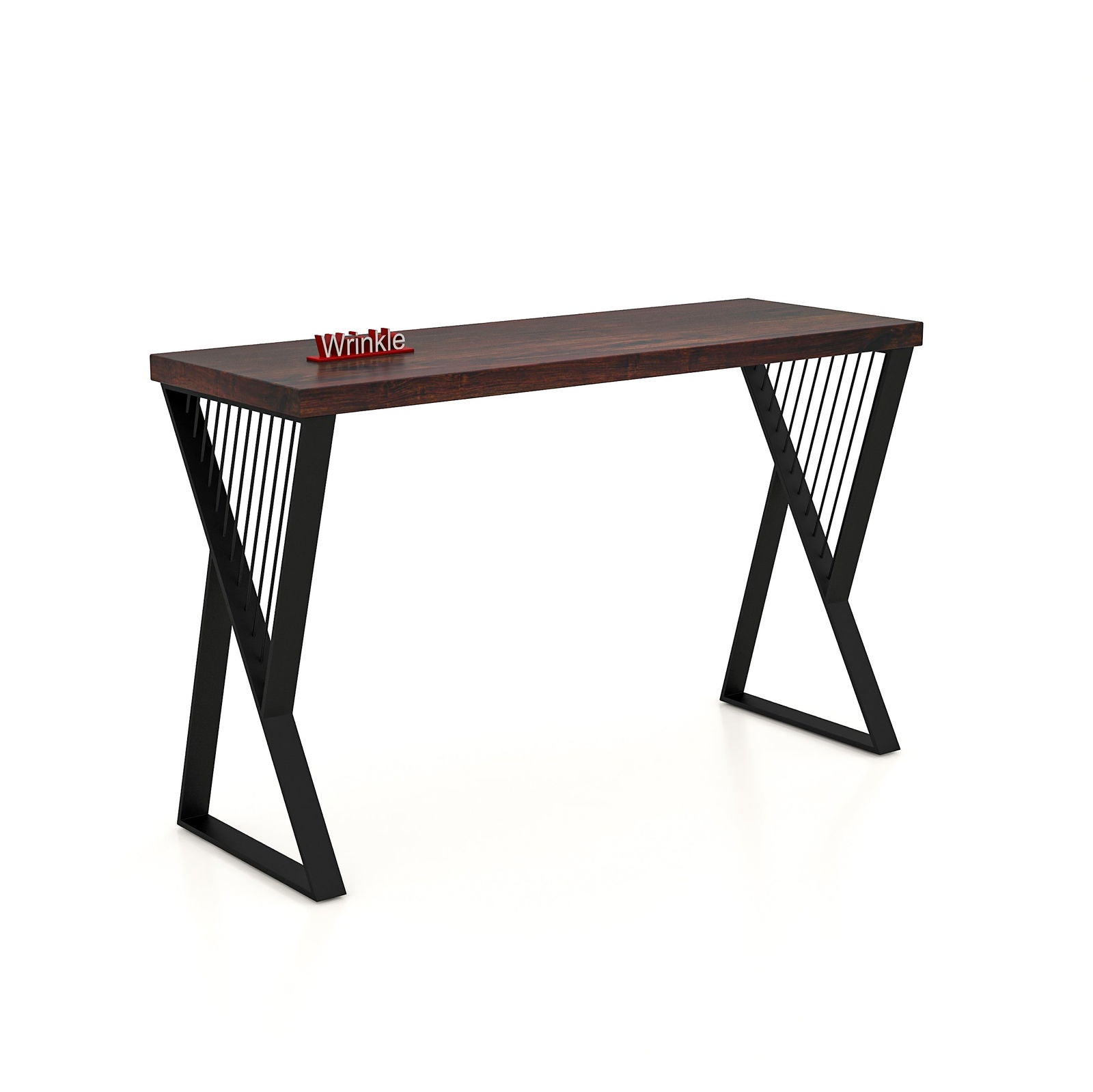Modern Console Table In Sleek Black Rods Design in Metal With Sheesham Wood top - Furnishiaa -  - 