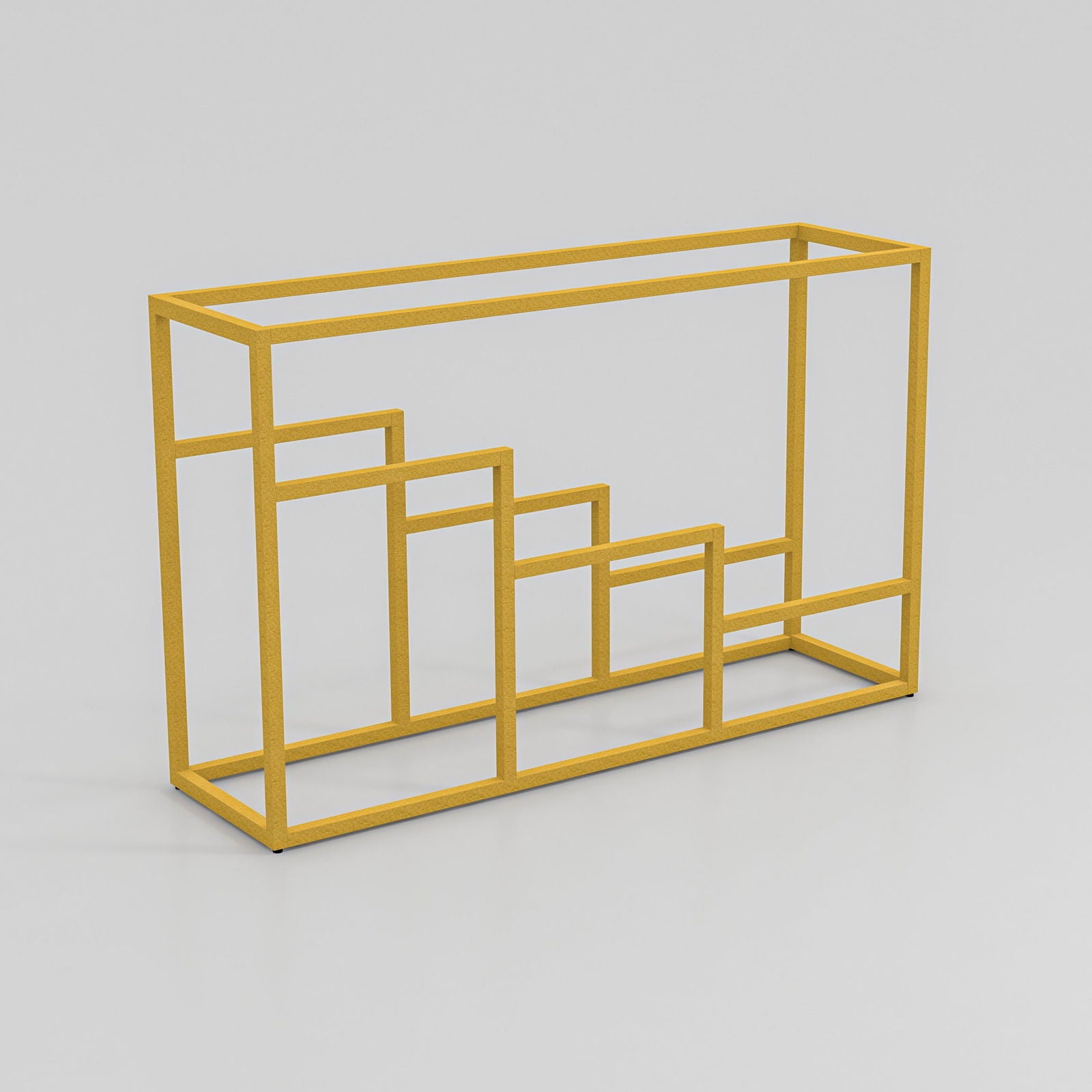 Modern Console Table In Sleek Golden  Rods Design in Metal With Sheesham Wood top - Furnishiaa -  - 