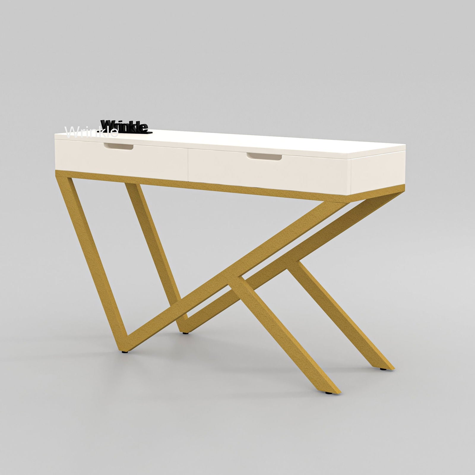 Modern Console Table in Metal With Sheesham Wood top - Furnishiaa -  - 