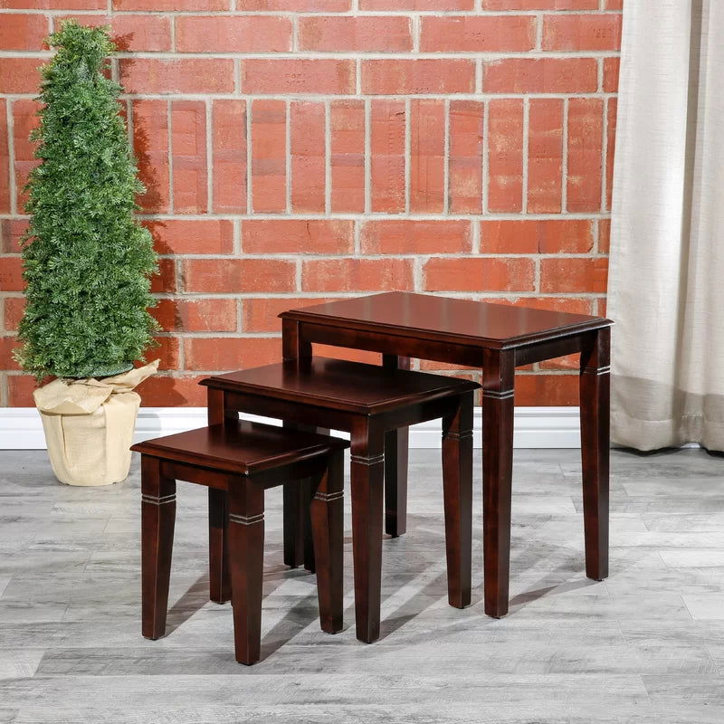 Modern Flair Nesting Table Set of 3 Stools for living Home - Furnishiaa -  - 