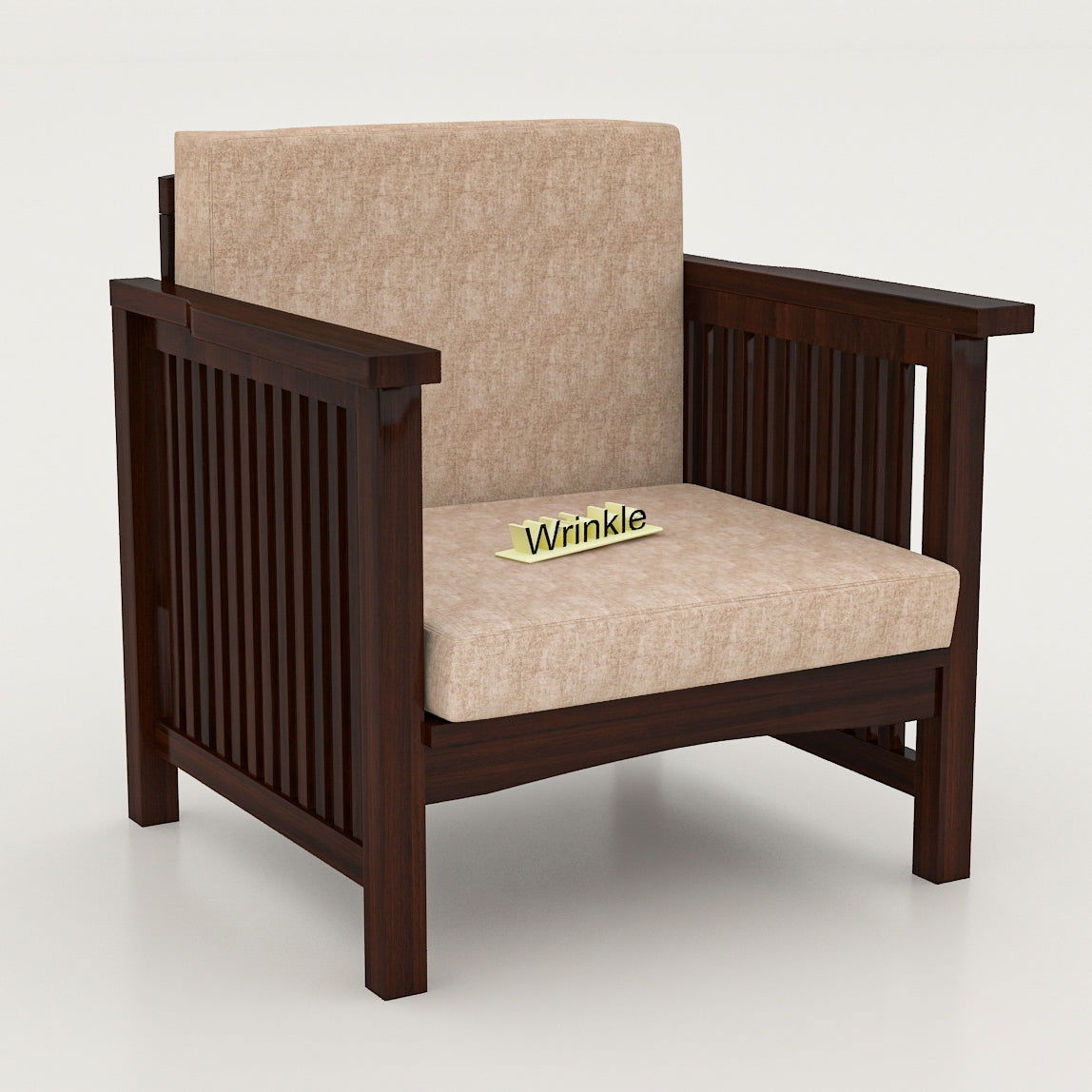 Most Comfy Arm Chair Walnut Solid Sheesham Wood With Morfino Fabric - Furnishiaa -  - 