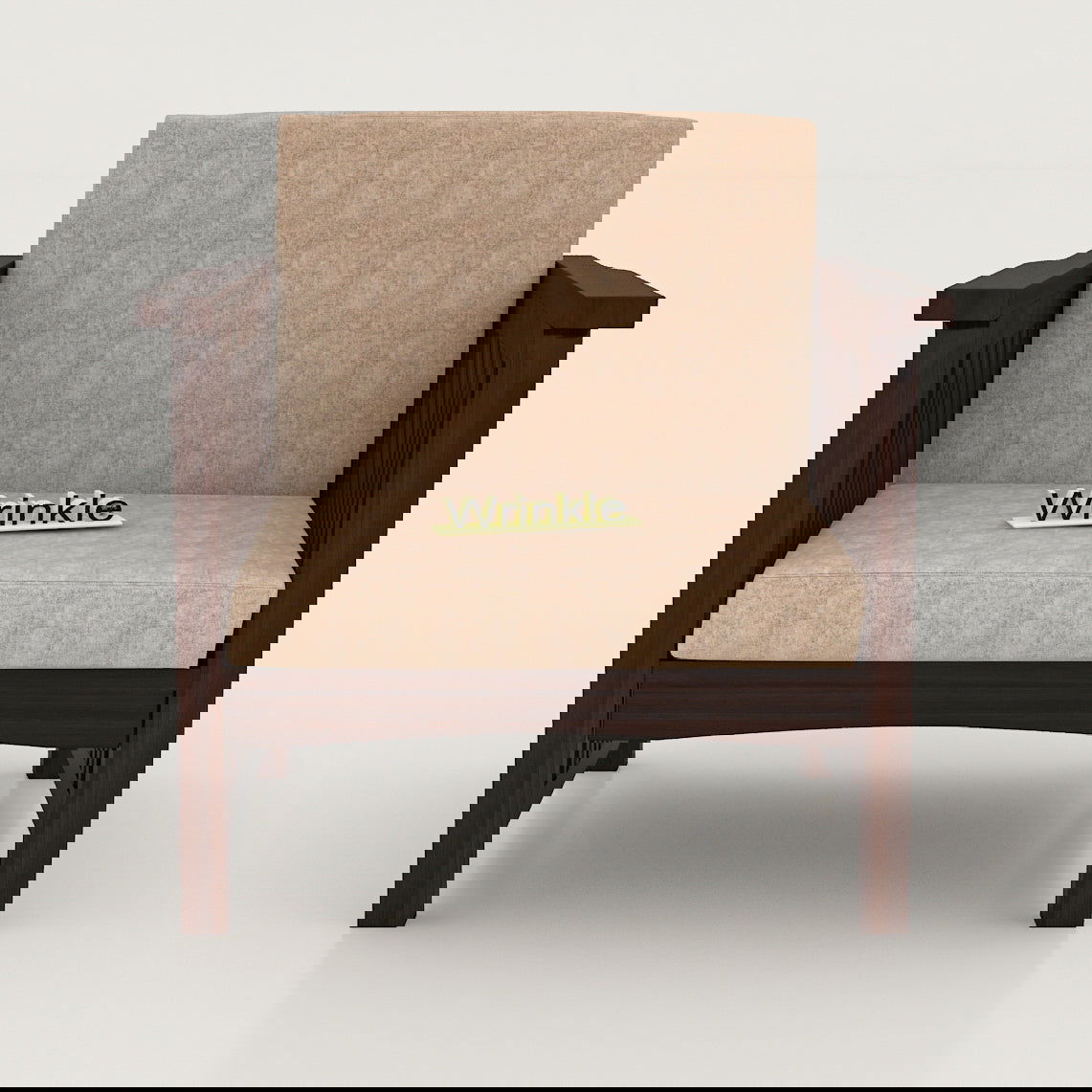 Most Comfy Arm Chair Walnut Solid Sheesham Wood With Morfino Fabric - Furnishiaa -  - 