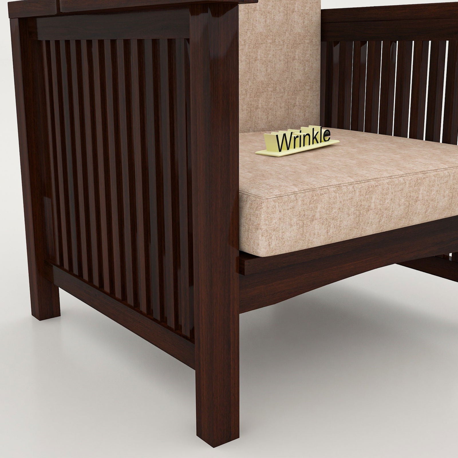 Most Comfy Arm Chair Walnut Solid Sheesham Wood With Morfino Fabric - Furnishiaa -  - 