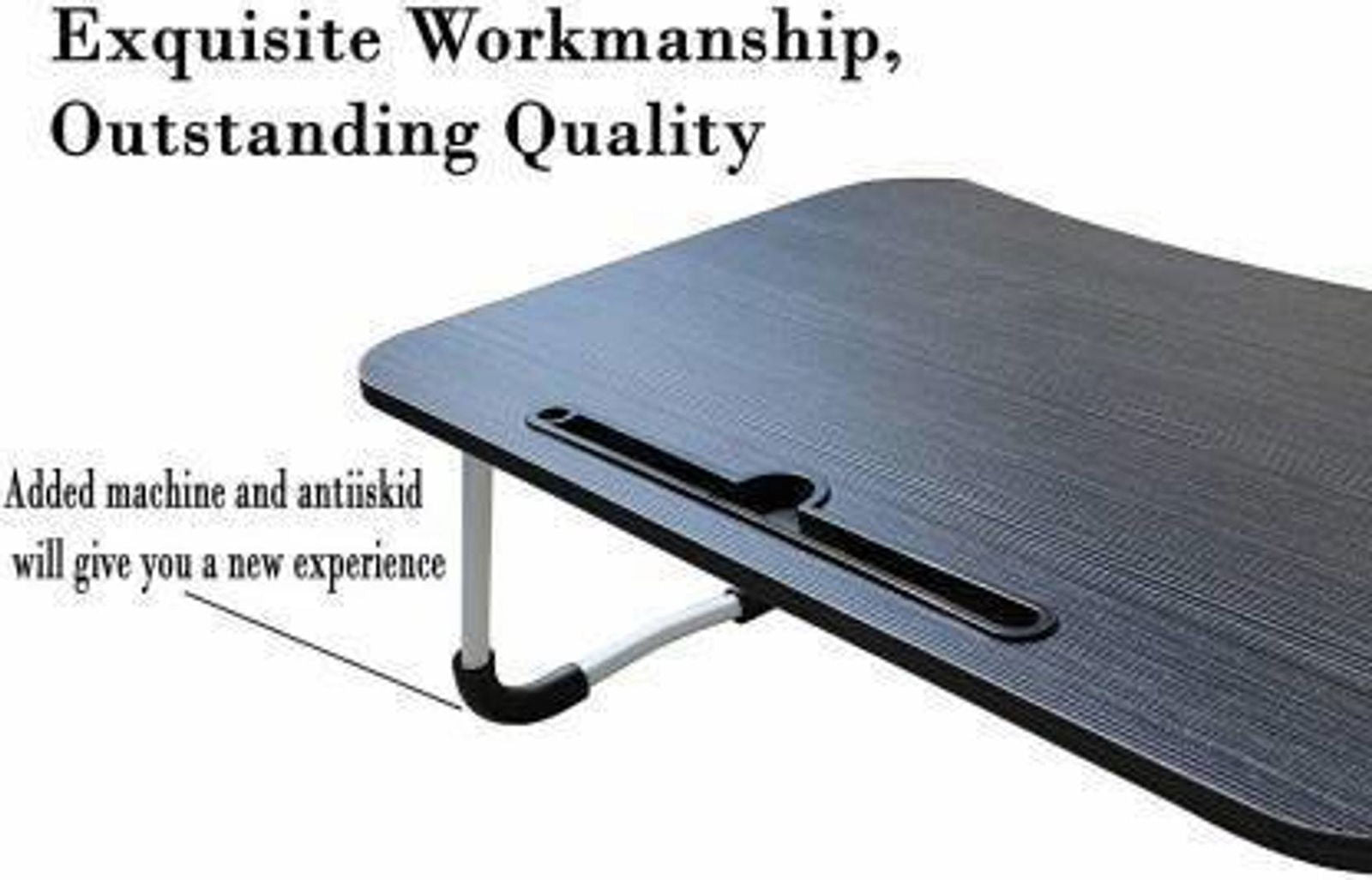 Multi-Purpose Laptop Table/Study Table/Bed Table/Foldable and Portable Wooden/Writing Desk (METALIC) - Furnishiaa -  - 