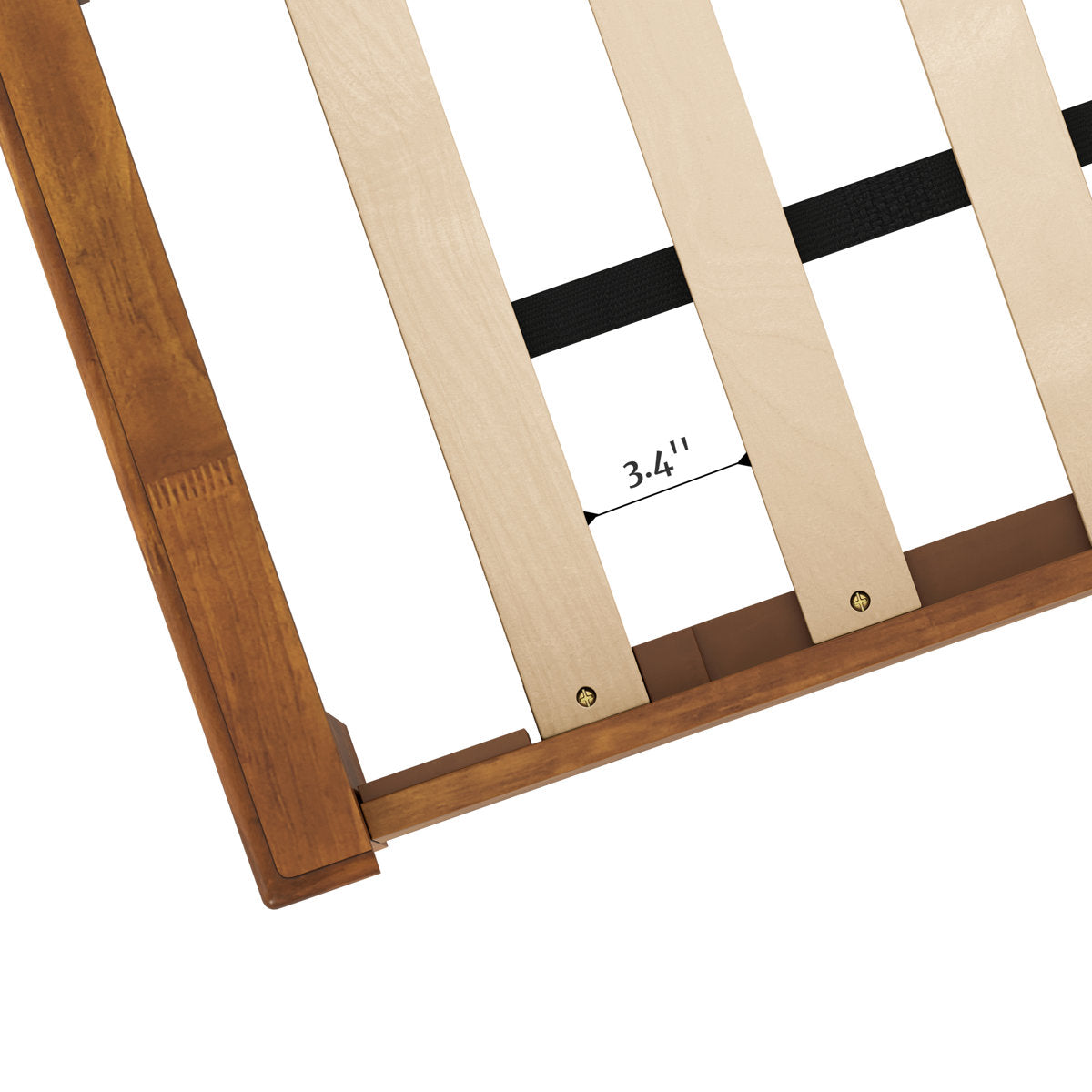 Furnishiaa Elegant Solid Wood Platform Bed with Reeded Headboard