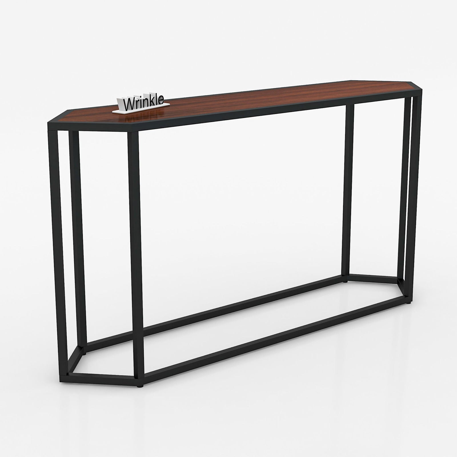 New Rectangle Shaped Black Frame Metal & Wood Console Table - Furnishiaa -  - 