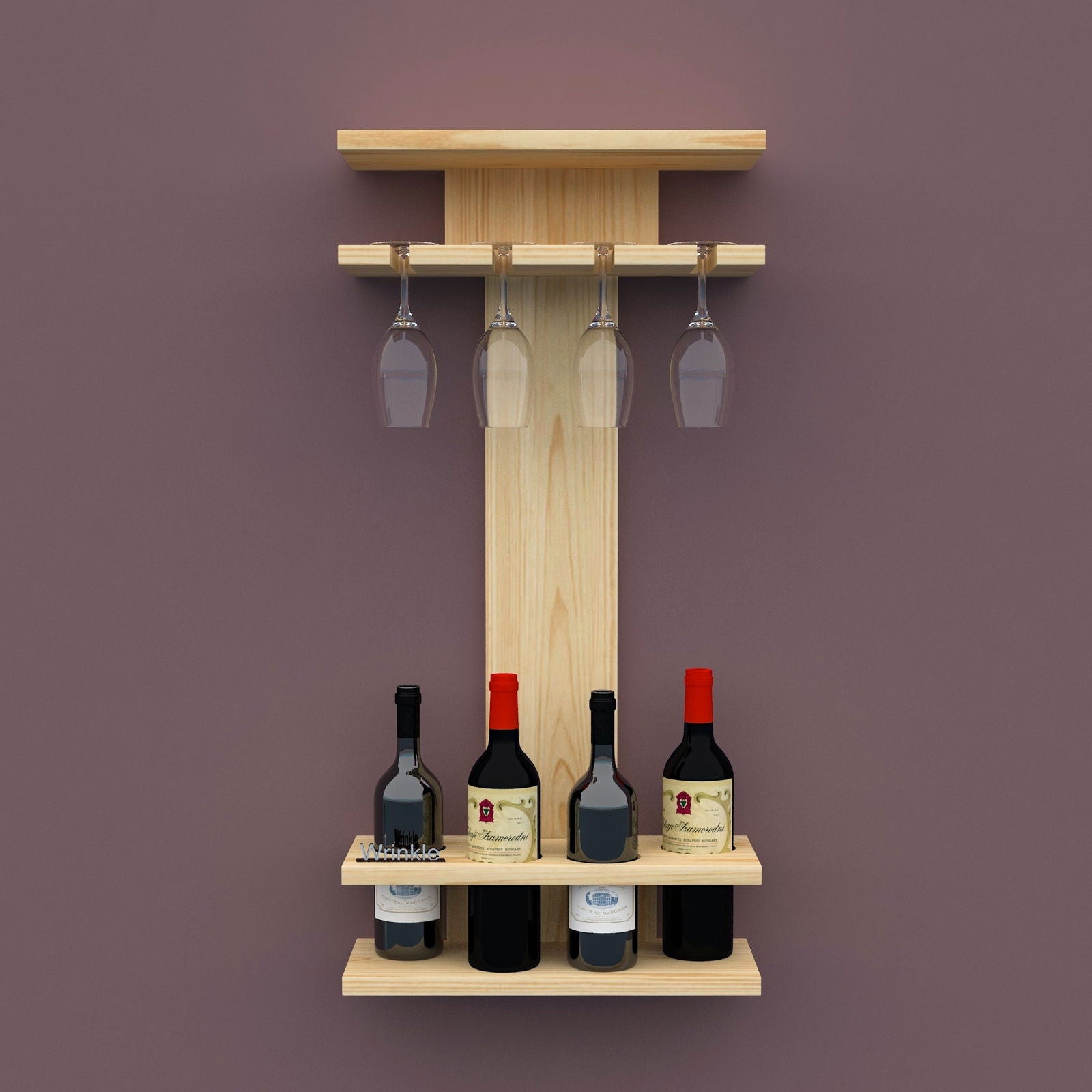 New Solid Sheesham Wood Wine Stand With Glass Cabinet - Furnishiaa -  - 