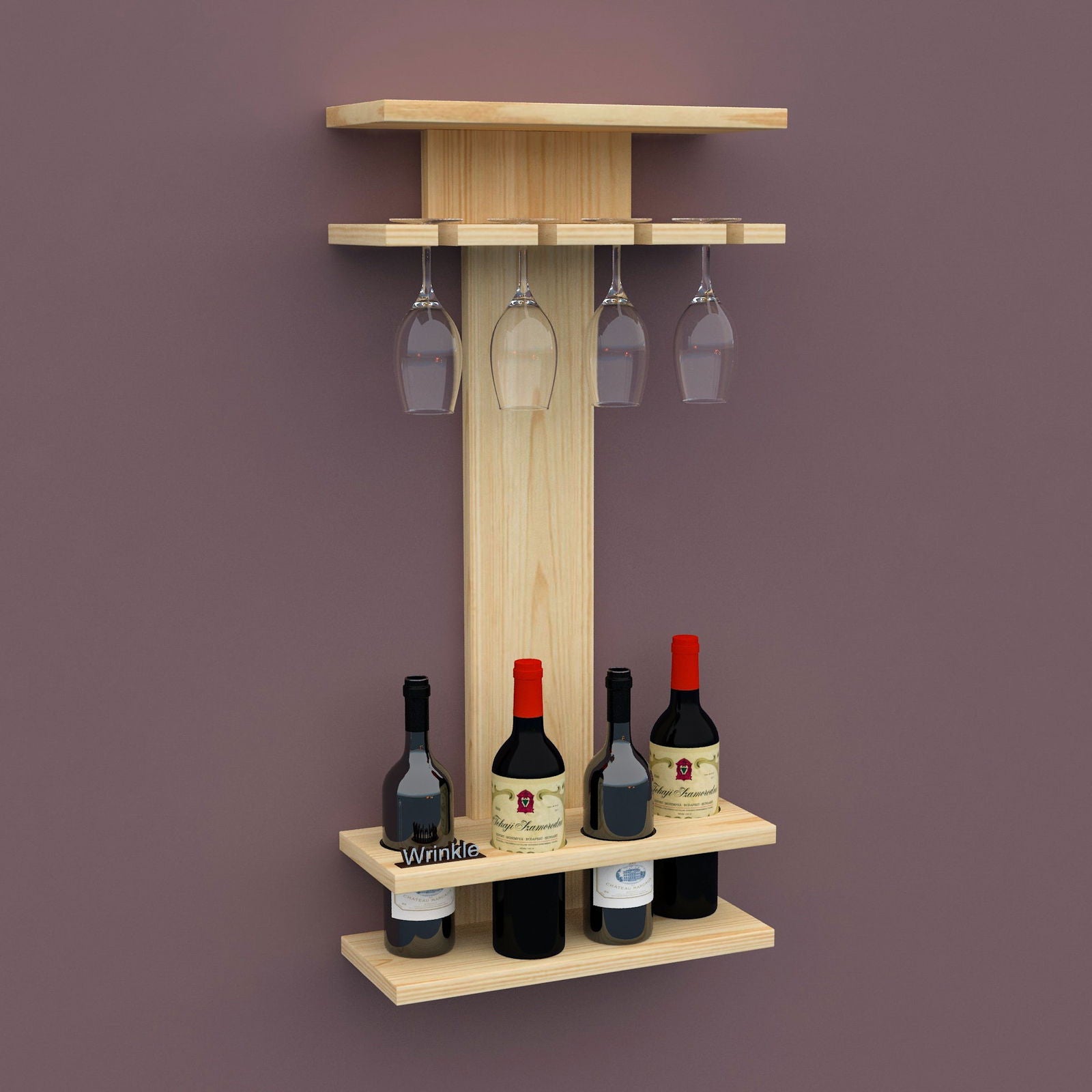 New Solid Sheesham Wood Wine Stand With Glass Cabinet - Furnishiaa -  - 