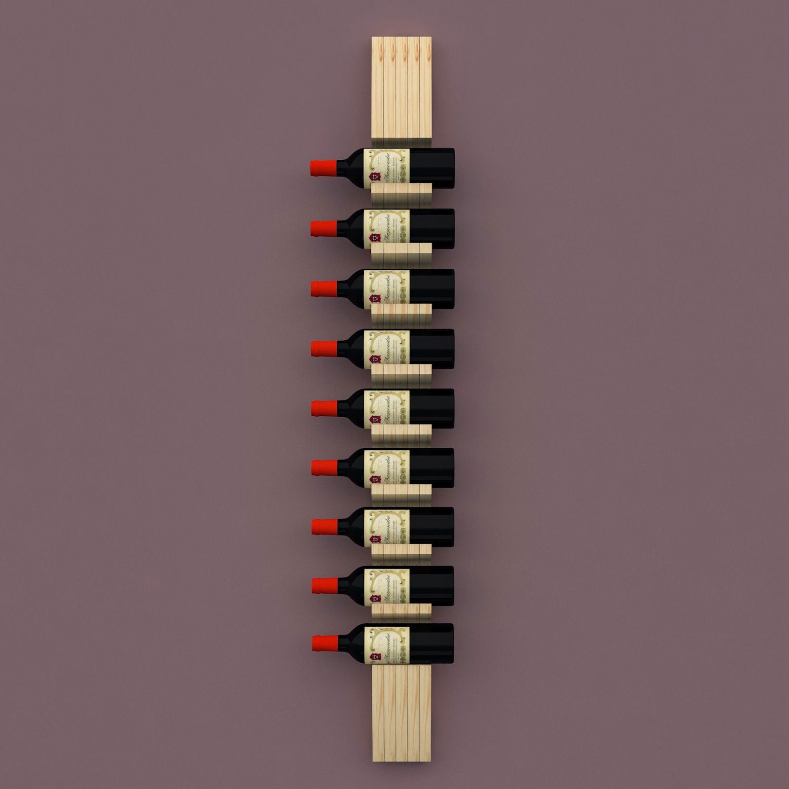 New Vertical Shape Natural Glossy Wine Stand With Solid Sheehsam Wood - Furnishiaa -  - 