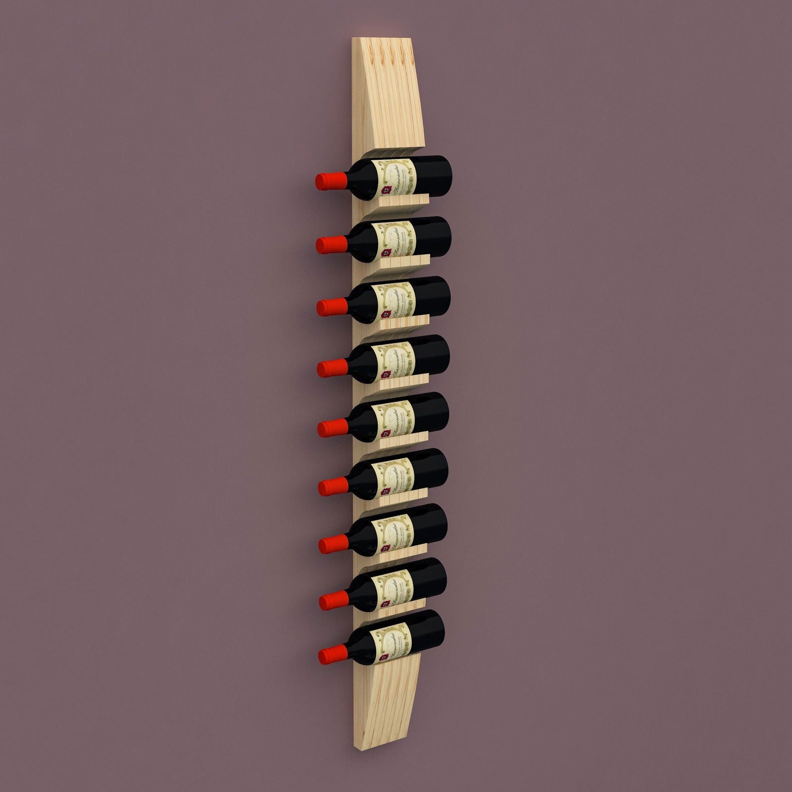 New Vertical Shape Natural Glossy Wine Stand With Solid Sheehsam Wood - Furnishiaa -  - 