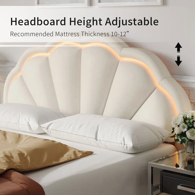 NightCraft Flowerboard Upholstered Bed - Furnishiaa -  - 