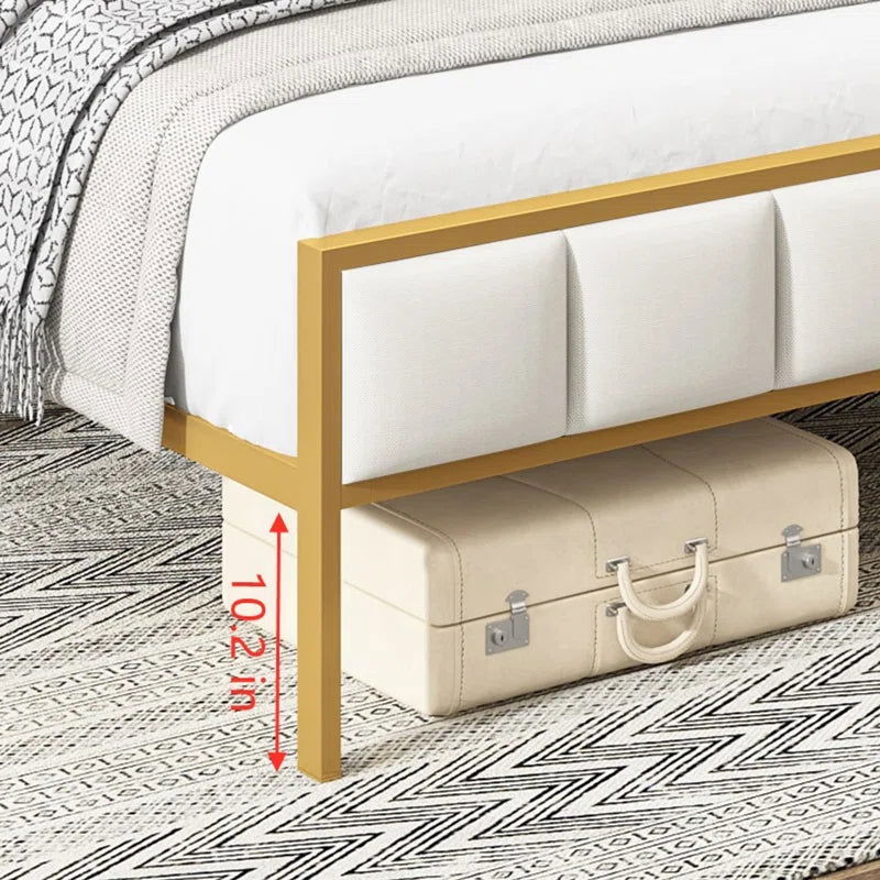 NightCraft Golden Frame Upholstered Bed - Furnishiaa -  - 