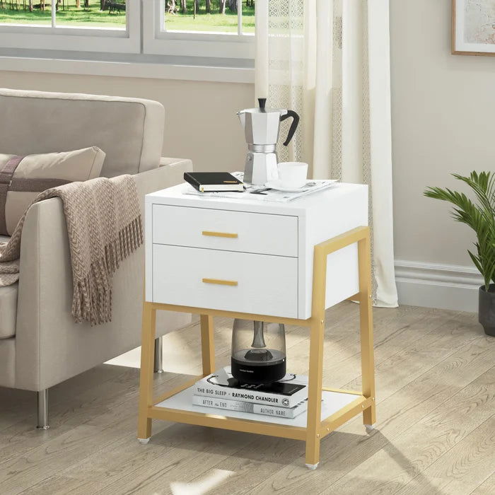 NightCraft Golden Tower Bedside Table - Furnishiaa -  - 