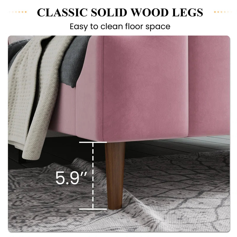 NightCraft Minimal Velvet Upholstered Bed - Furnishiaa -  - 