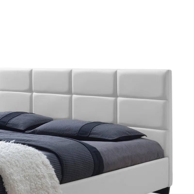 NightCraft Modern Minimal Upholstered Bed (Light Gray) - Furnishiaa -  - 