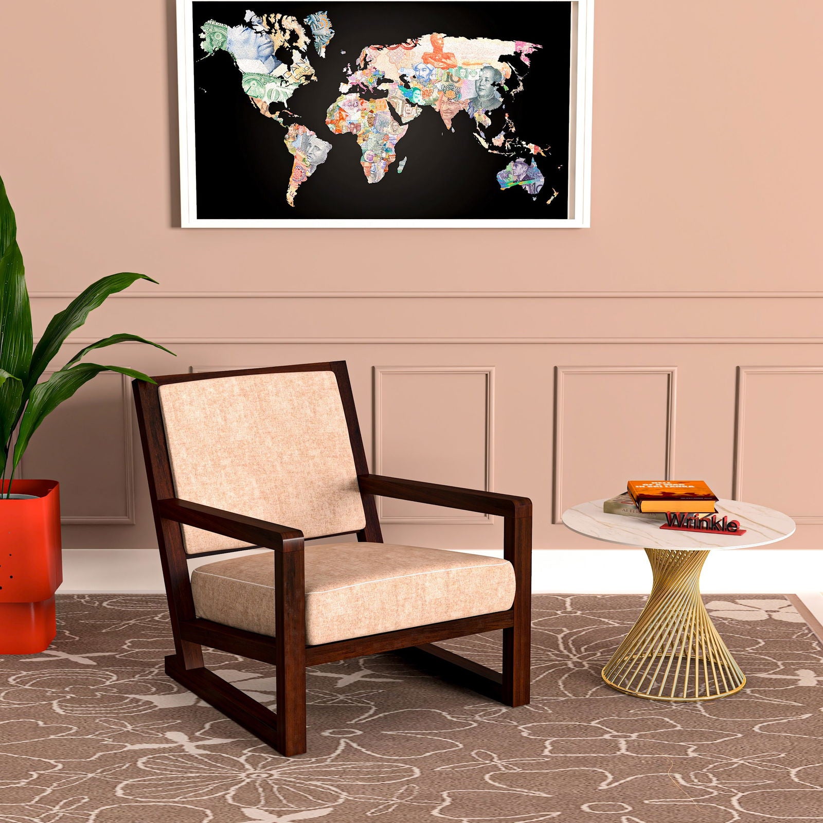 Nova Lounge Chair In Sheesham wood In Walnut Touch - Furnishiaa -  - 