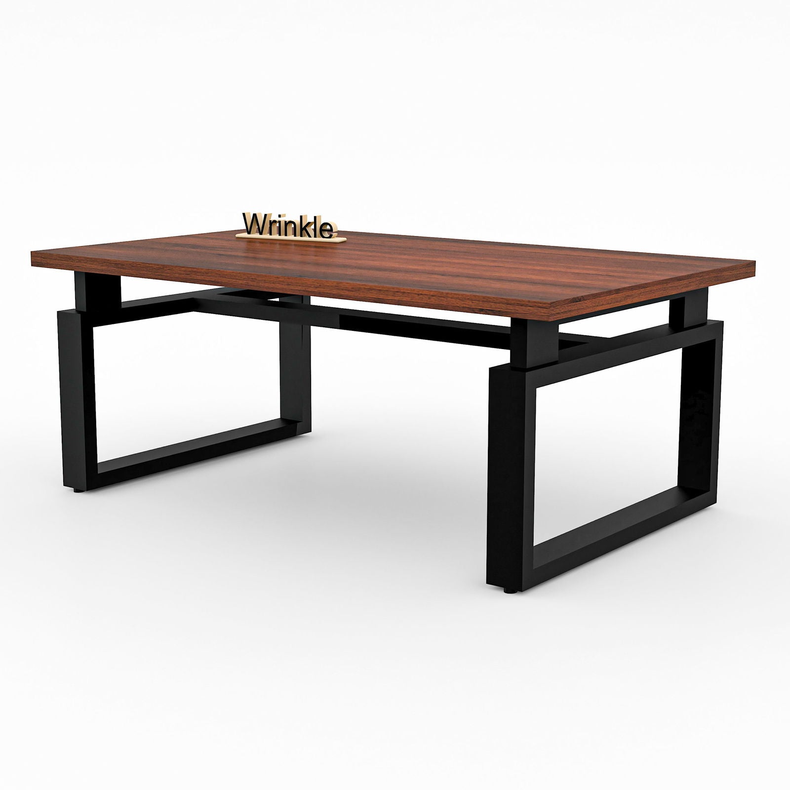 Nova Metal Coffee Table ( With Walnut Finished Top in Sheesham Wood ) - Furnishiaa -  - 