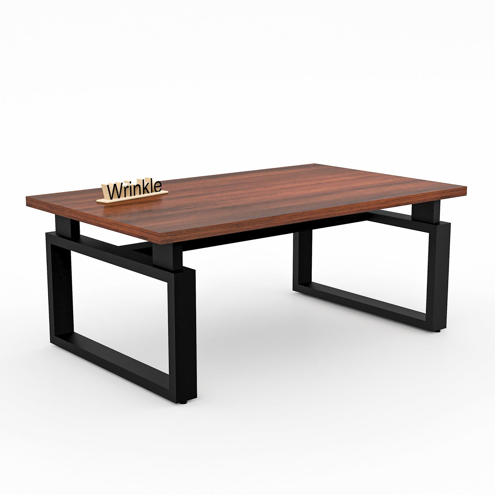 Nova Metal Coffee Table ( With Walnut Finished Top in Sheesham Wood ) - Furnishiaa -  - 
