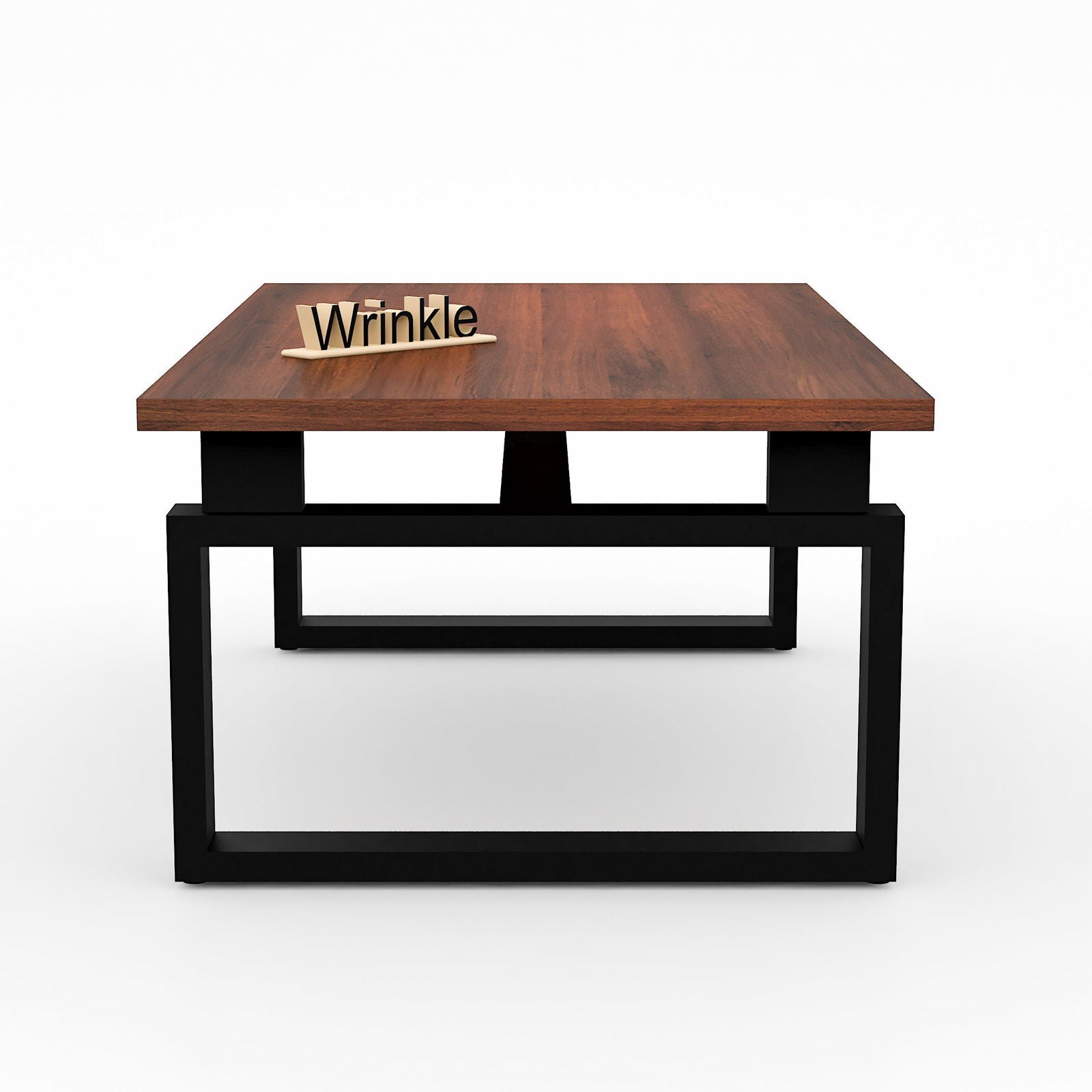 Nova Metal Coffee Table ( With Walnut Finished Top in Sheesham Wood ) - Furnishiaa -  - 