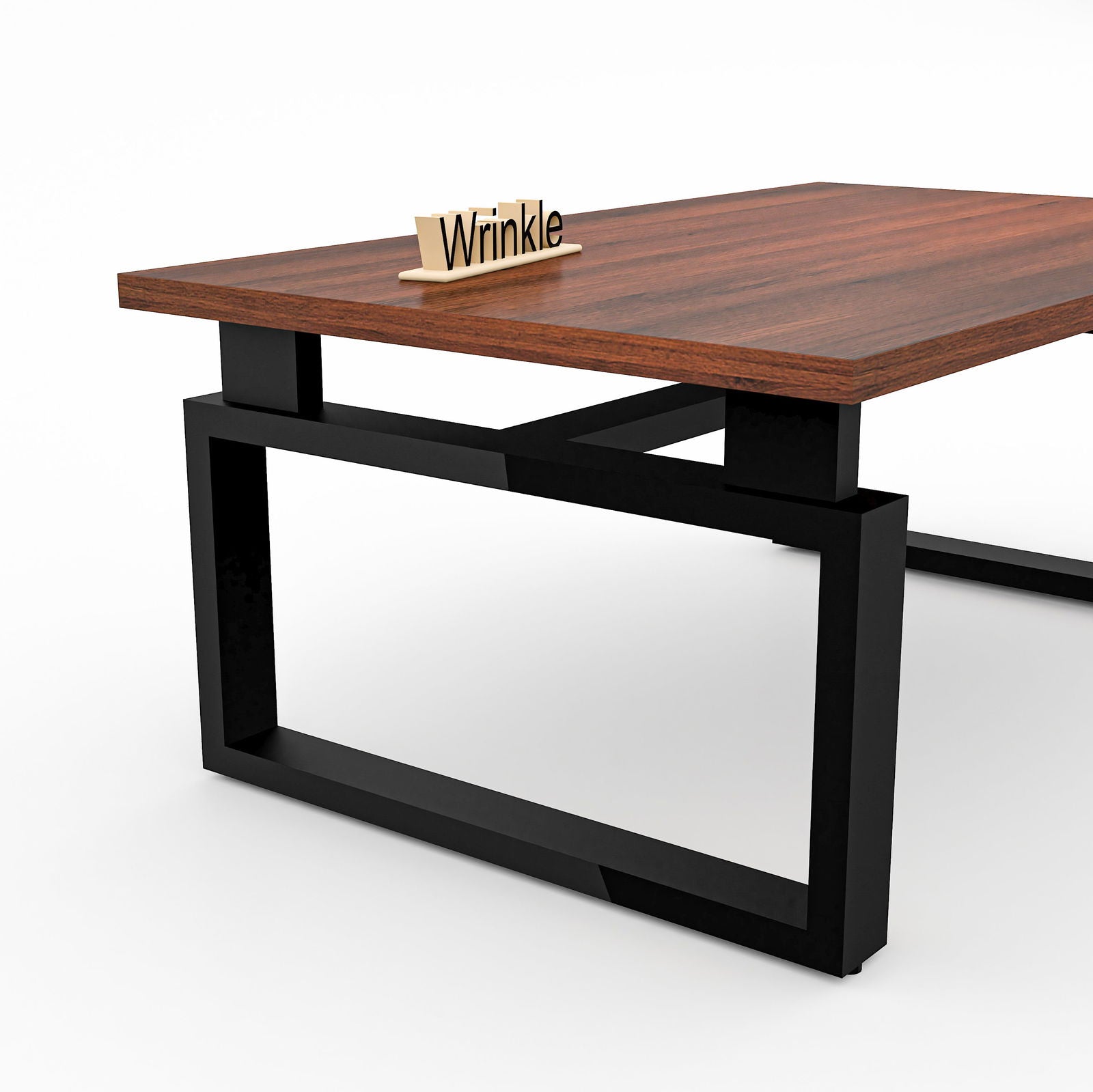 Nova Metal Coffee Table ( With Walnut Finished Top in Sheesham Wood ) - Furnishiaa -  - 