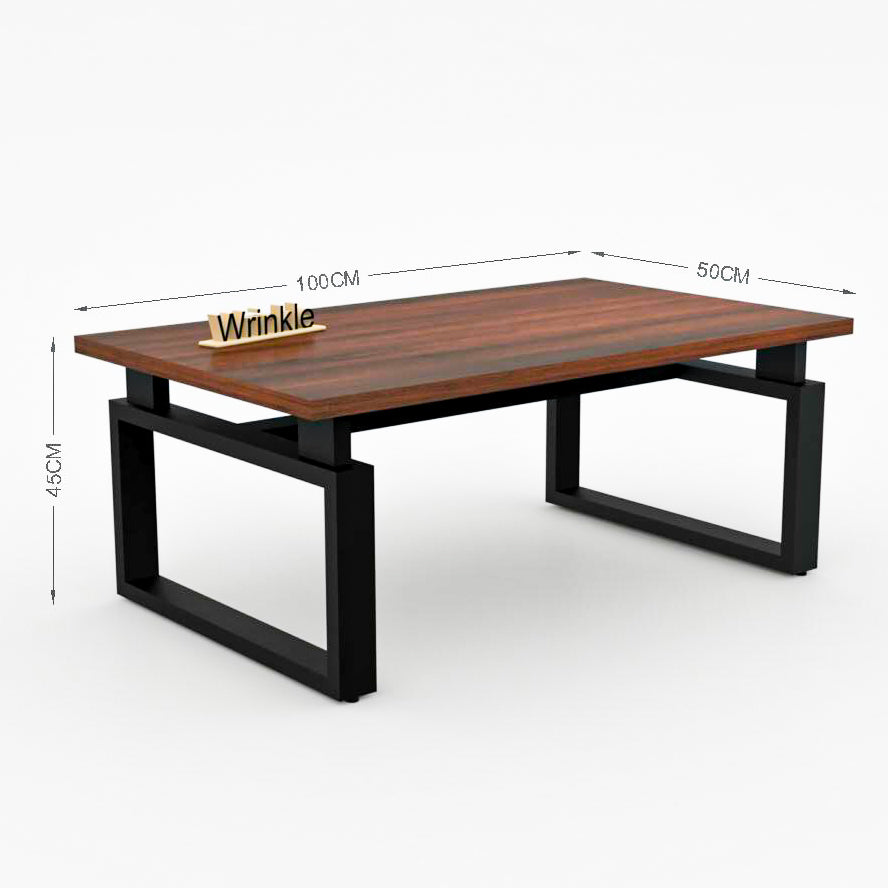 Nova Metal Coffee Table ( With Walnut Finished Top in Sheesham Wood ) - Furnishiaa -  - 
