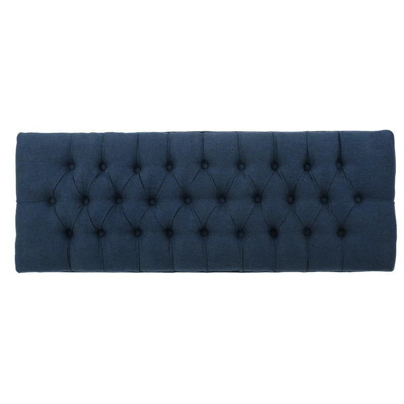 Elegant Upholstered Bench with Button Tufting and Carved Legs
