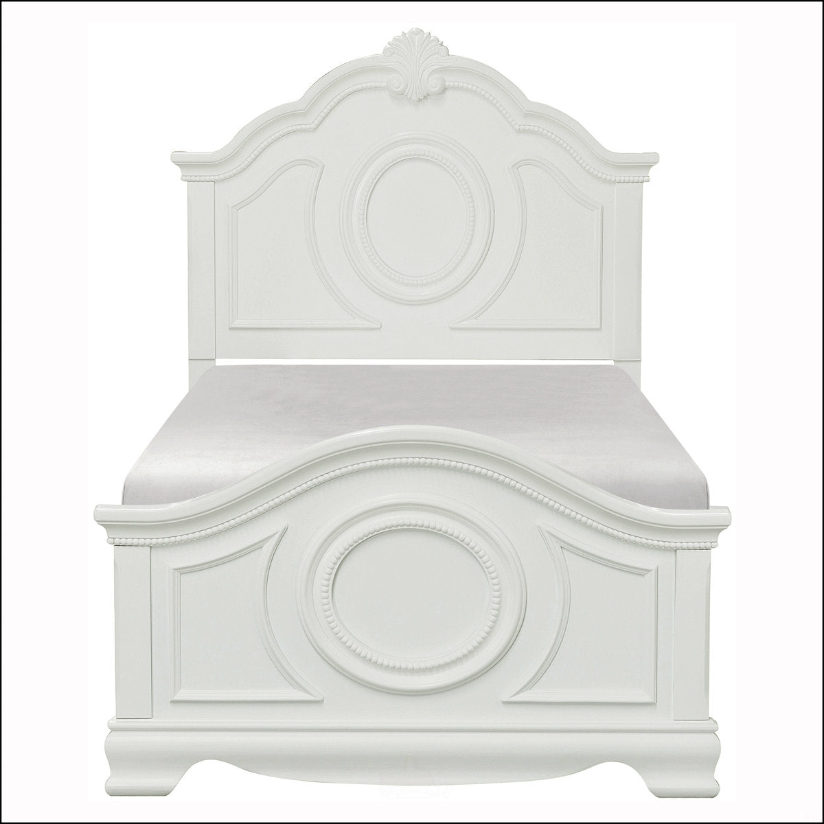Furnishiaa Princess Style Bed with Arched Headboard & Shell Design