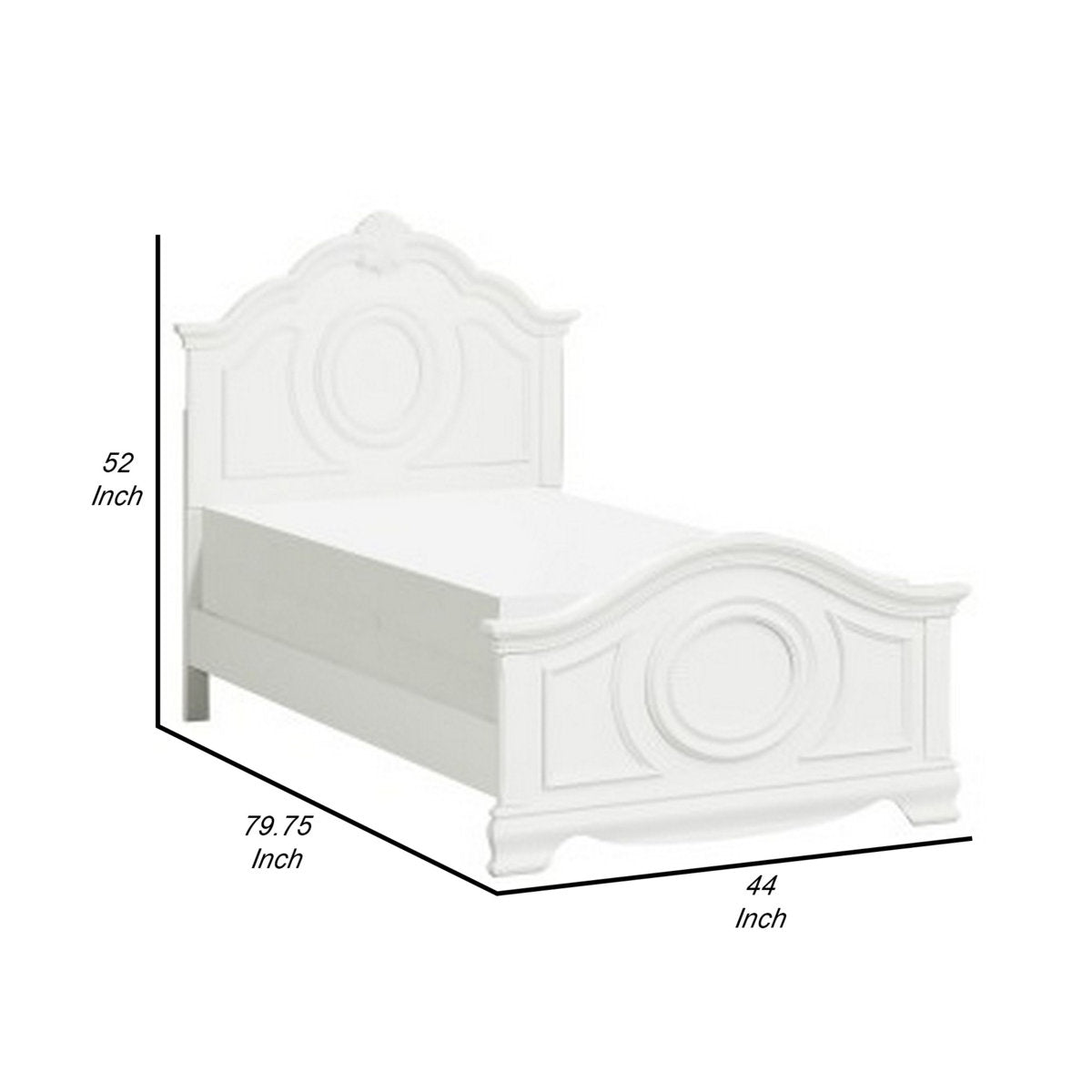Furnishiaa Princess Style Bed with Arched Headboard & Shell Design