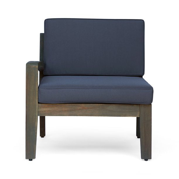 Outdoor 5-Piece 3-Seater Solid Sheesham Wood Sectional Sofa Set, Gray - Furnishiaa -  - 