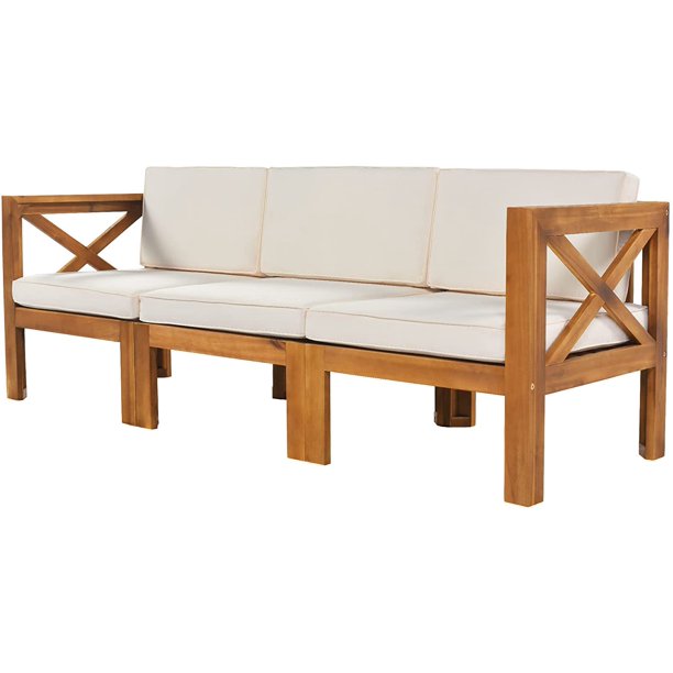 Outdoor Backyard Solid Sheesham Wood 5-Piece Sectional Sofa Seating Group Set - Furnishiaa -  - 