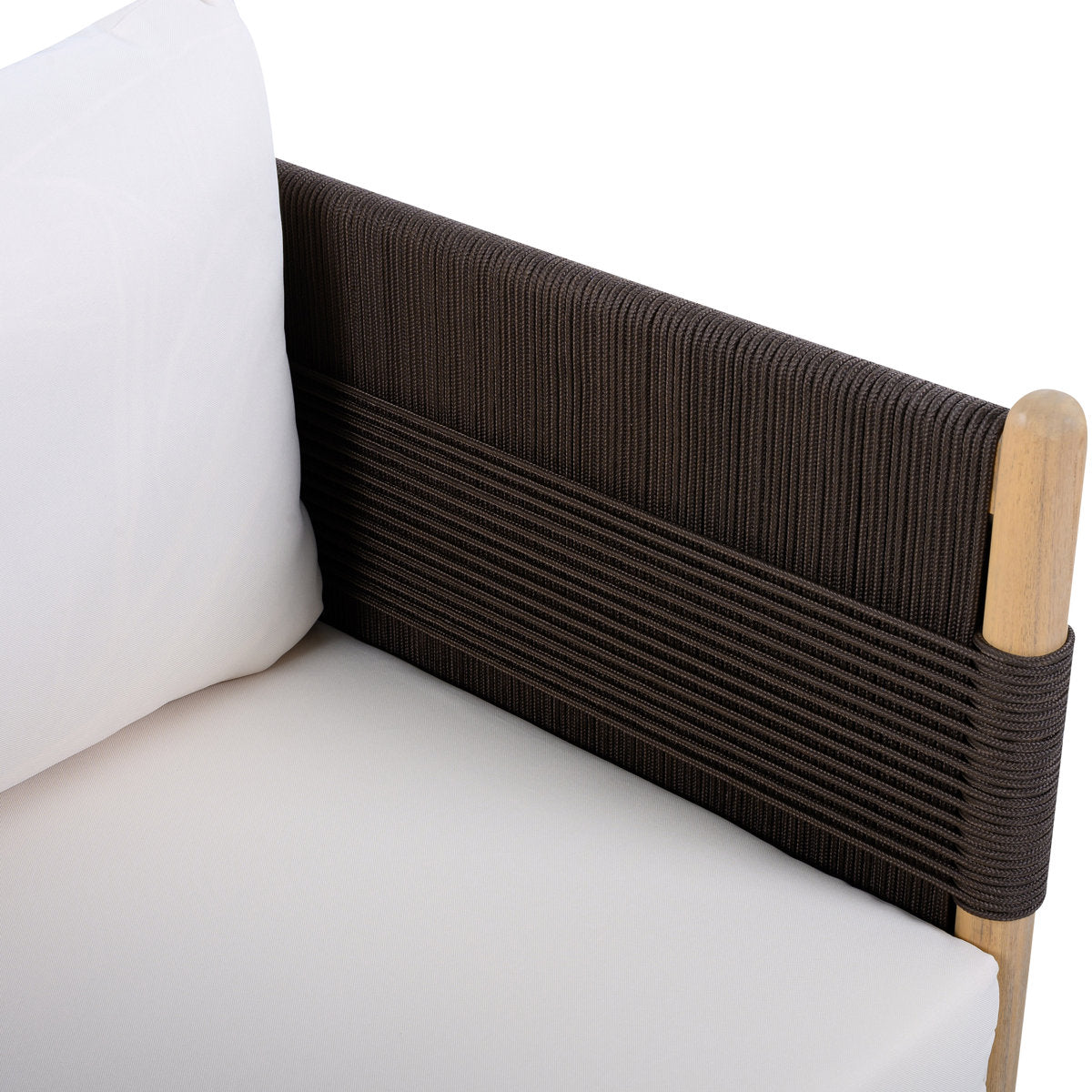 Furnishiaa Contemporary Acacia Wood Outdoor Loveseat with Cushioned Seating