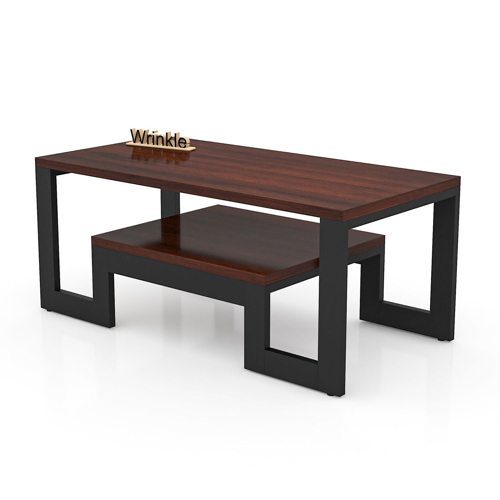 Rectangl Shaped Coffee Table Made With Solid Sheesham Wood and Iron Metal - Furnishiaa -  - 