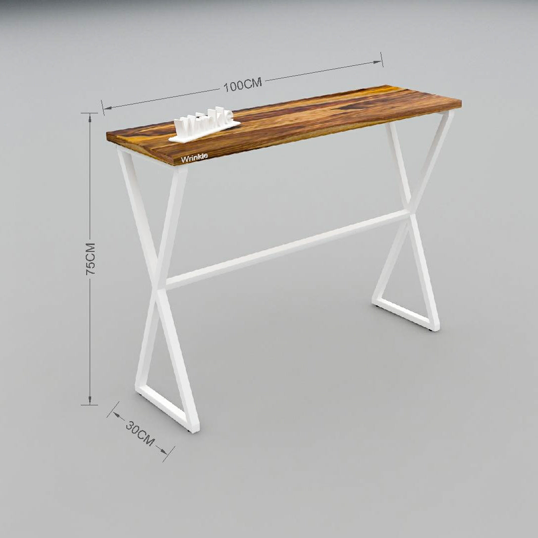 Rectangular Shaped Solid Sheesham Wood & iron Table - Furnishiaa -  - 