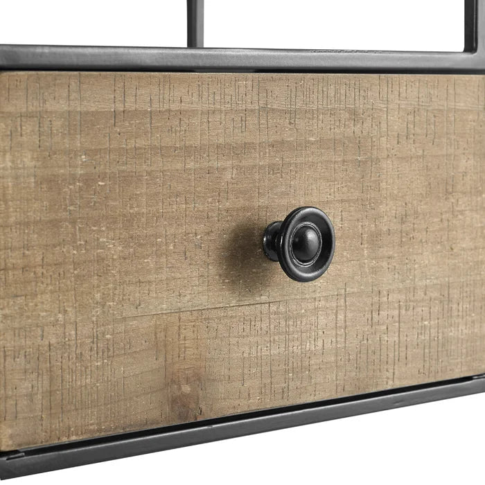 Round Metal And Solid Sheesham Wood 3 Piece Accent Shelf - Furnishiaa -  - 