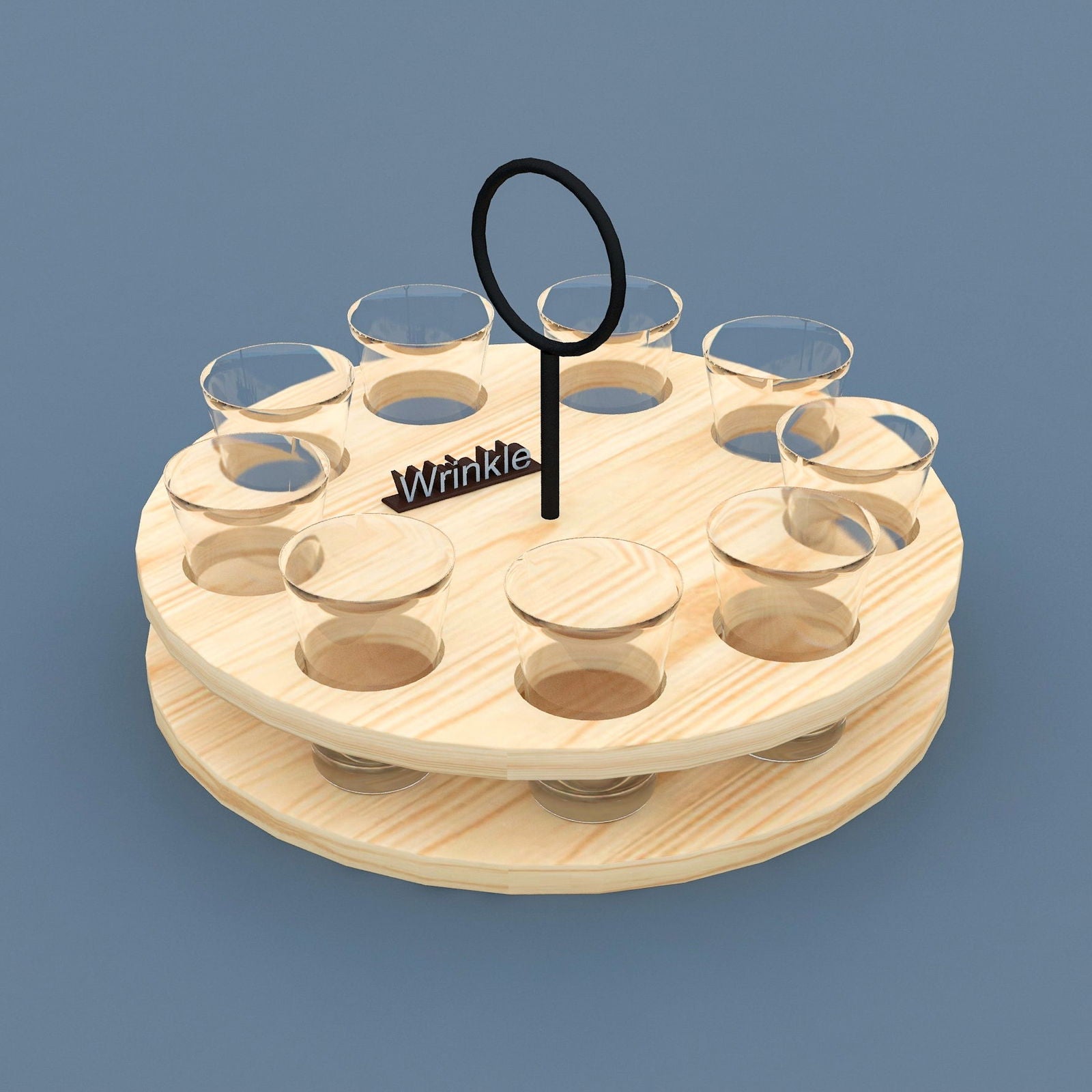 Round Shape Solid Sheesham Wood Wine Stand With Glass Cabinet - Furnishiaa -  - 