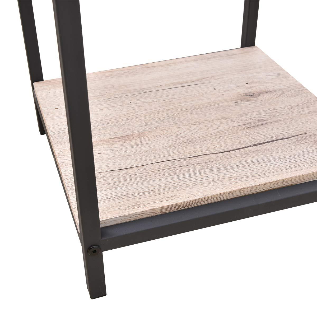 Sheesham Iron Frame Solid Wood Bedside End Table for Living Room Accent Table Night Stand for Bedroom - Furnishiaa -  - 