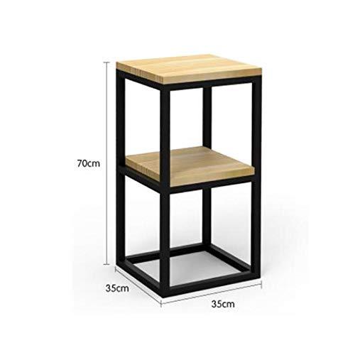 Sheesham Iron Frame Solid Wood Bedside Table for Bedroom Sofa Stool for Living Room - Furnishiaa -  - 
