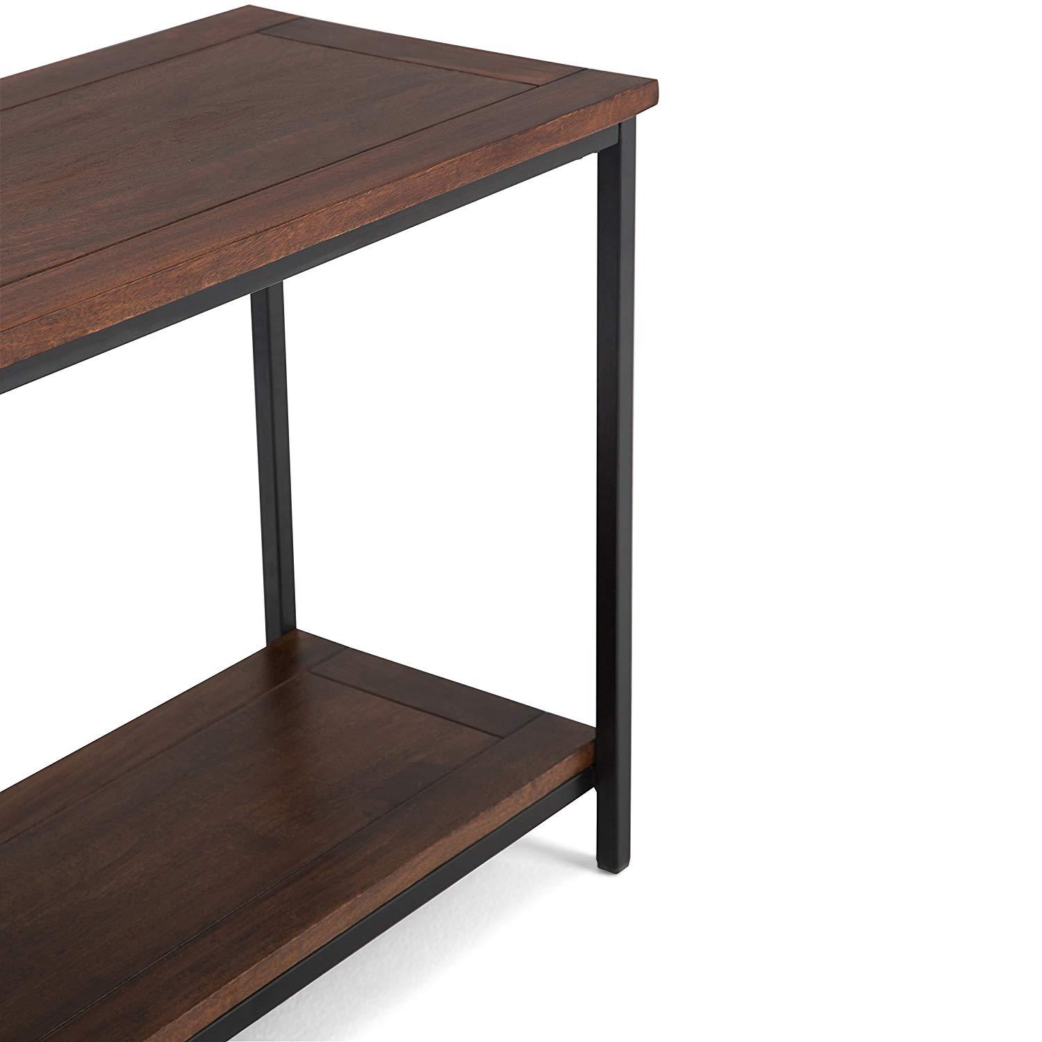 Sheesham Iron Frame Solid Wood Console Table for Living Room Side Table for Bedroom - Furnishiaa -  - 