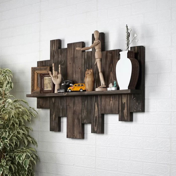 Sheesham Solid Wood Calindas Spruce Floating Shelf - Furnishiaa -  - 