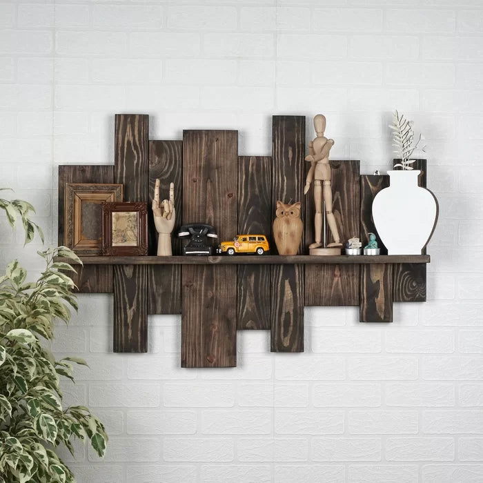Sheesham Solid Wood Calindas Spruce Floating Shelf - Furnishiaa -  - 
