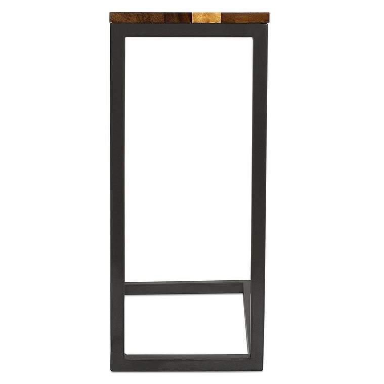 Sheesham Wood & Iron Bedside End Table For Home - Furnishiaa -  - 