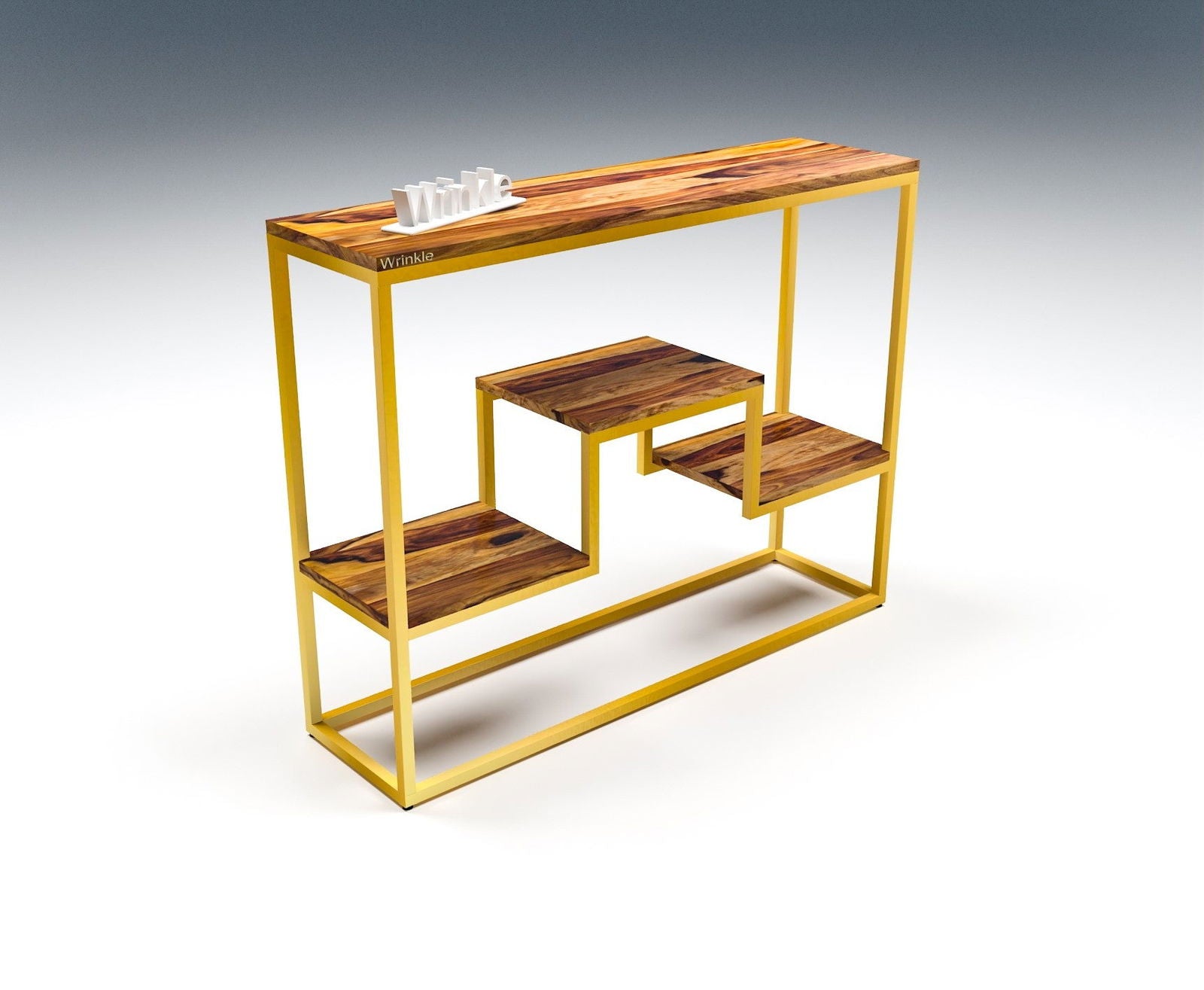 Sheesham Wood & Iron Console Gold Table For Every Home - Furnishiaa -  - 