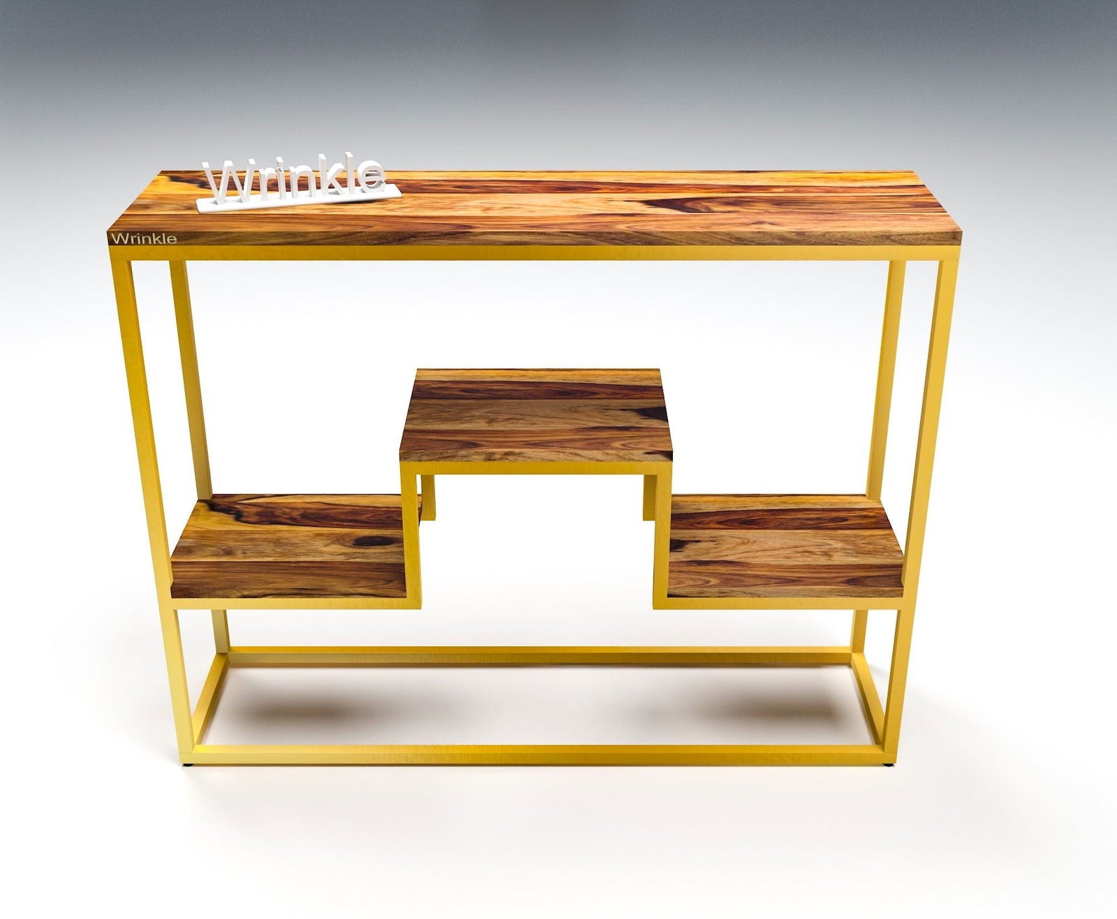 Sheesham Wood & Iron Console Gold Table For Every Home - Furnishiaa -  - 