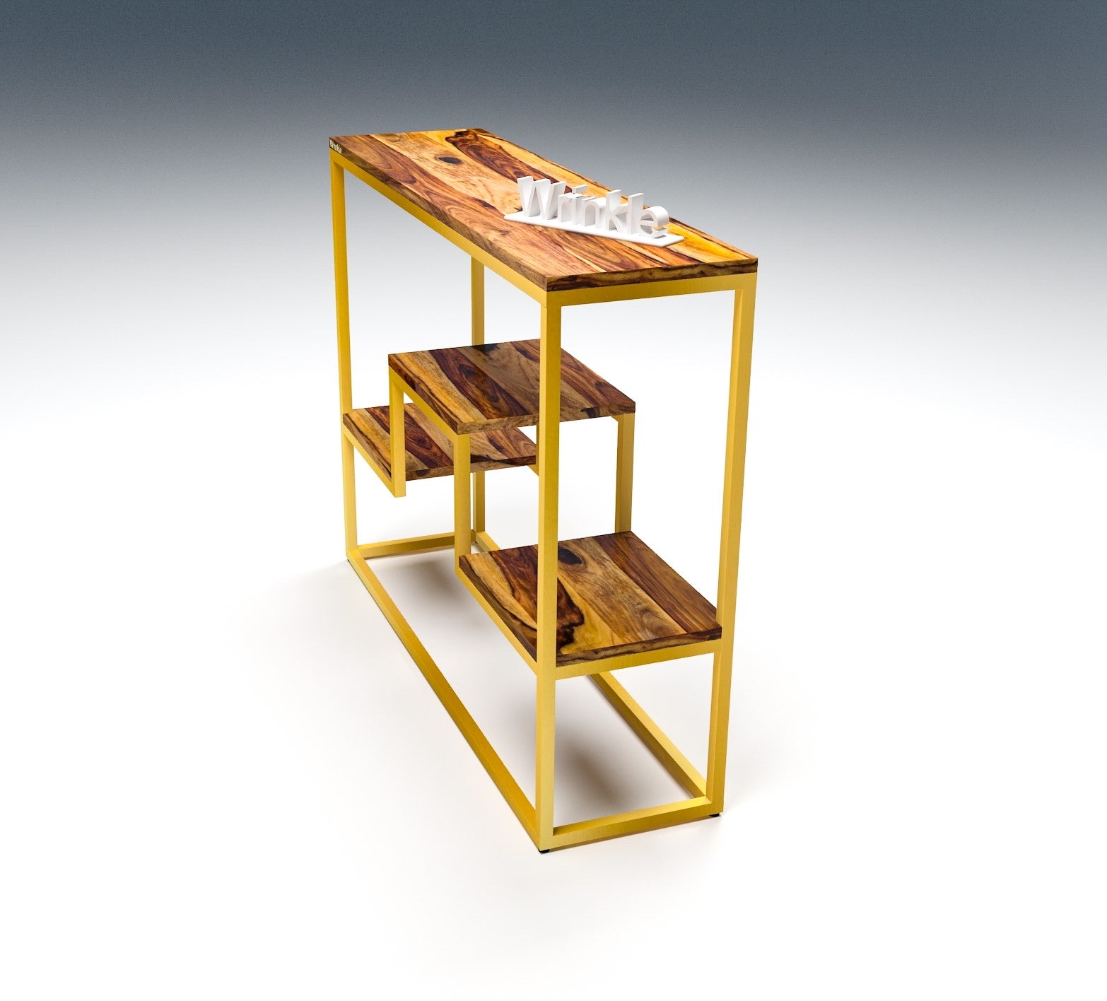 Sheesham Wood & Iron Console Gold Table For Every Home - Furnishiaa -  - 